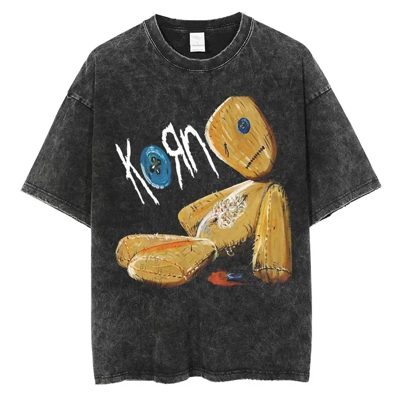 1999“ISSUES”Album Covers Graphic T-shirt Men Women Cotton Short Sleeve Tees For KORN Rock Band Heavy Metal Rock Music Fan Tshirt