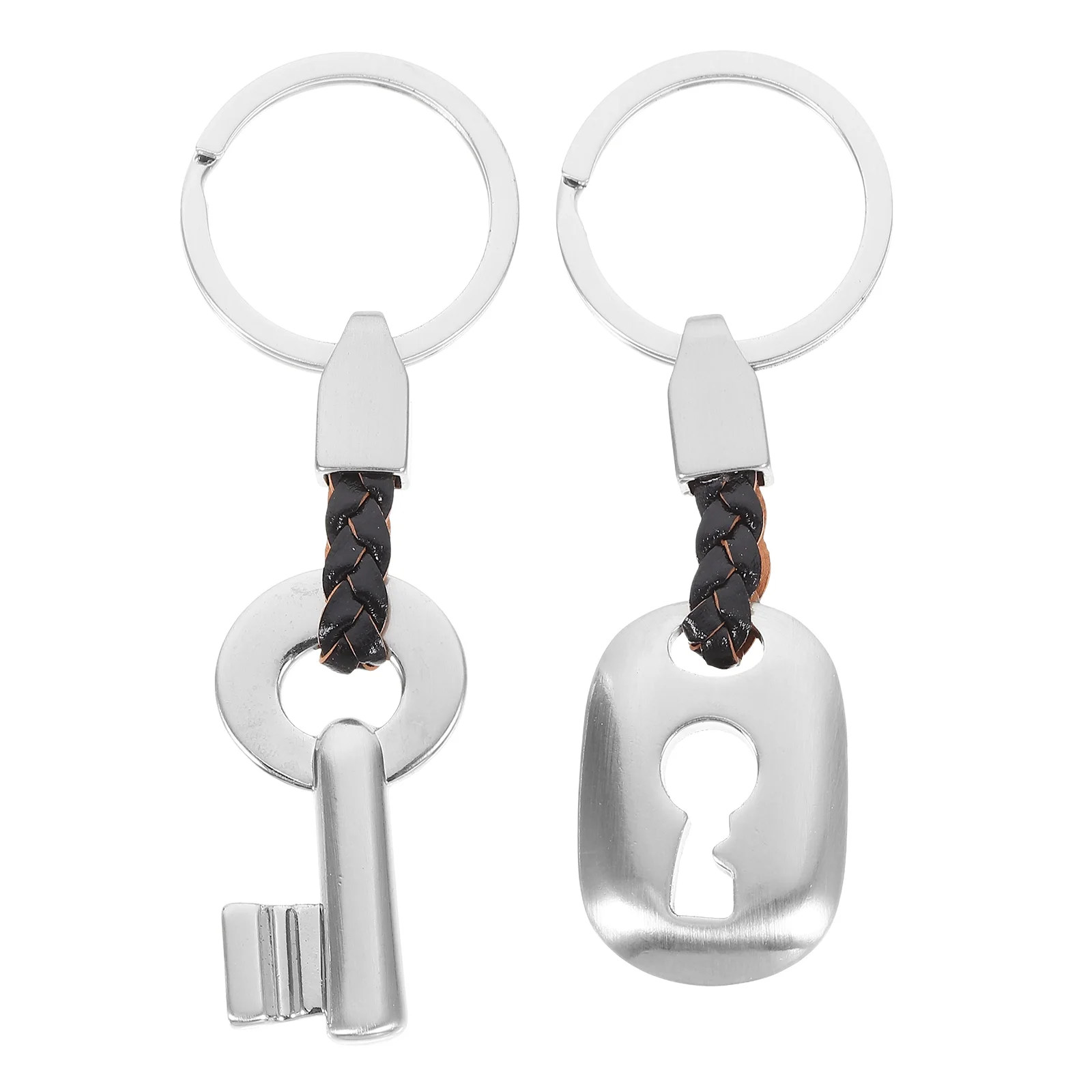 

2 Pcs Mother Handbags Personalized Keychain Creative Lock Couple Set Keyrings Photo Man