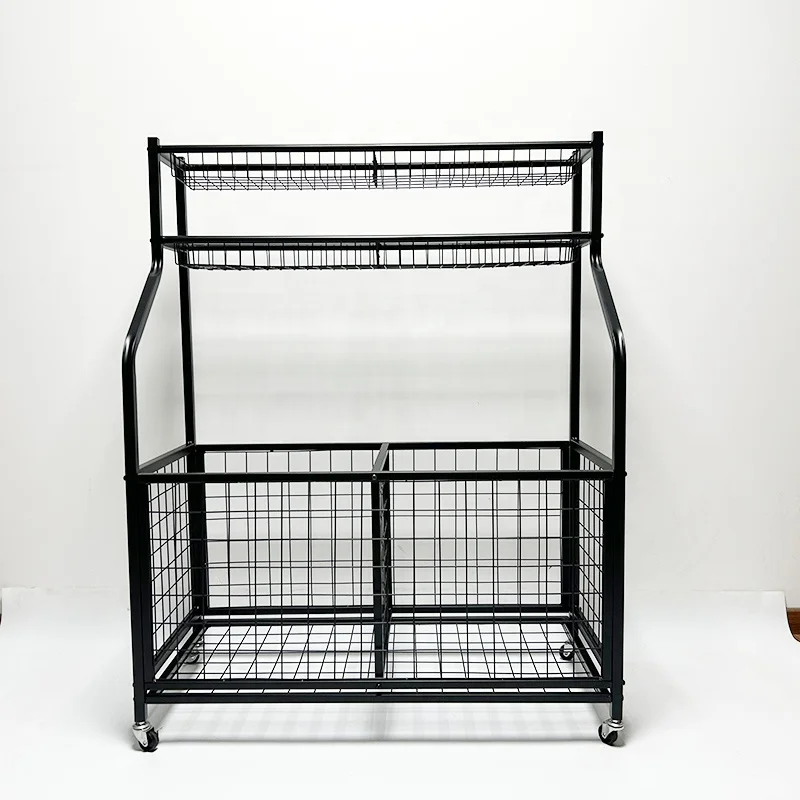 Металлический органайзер для спортивного оборудования в гараже, стойка для хранения мячей, хранилище для баскетбола спортивного снаряжения с корзинами и крючками