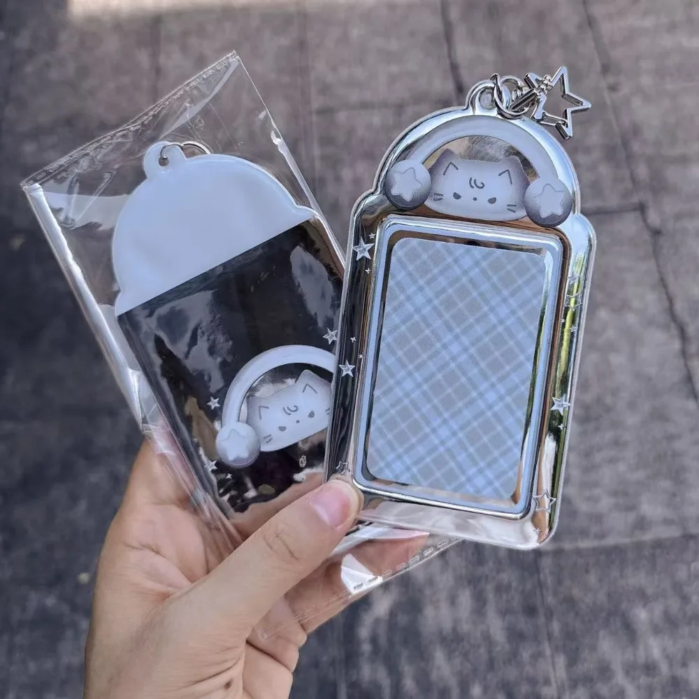Novo 3 polegada titular do cartão de gato pvc estrelas ídolo periférico titular do cartão corrente decoração foto armazenamento caso presente