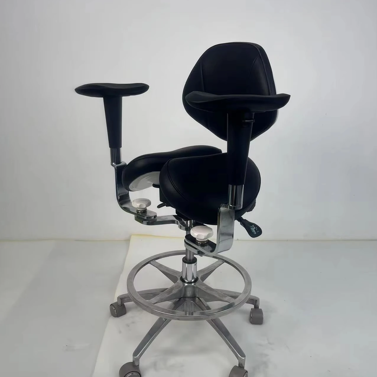 GINEE MEDICAL Ergonomic Swivel Medical Doctor Stool Height Adjustable Silent Rolling Dentist Nurse Chair