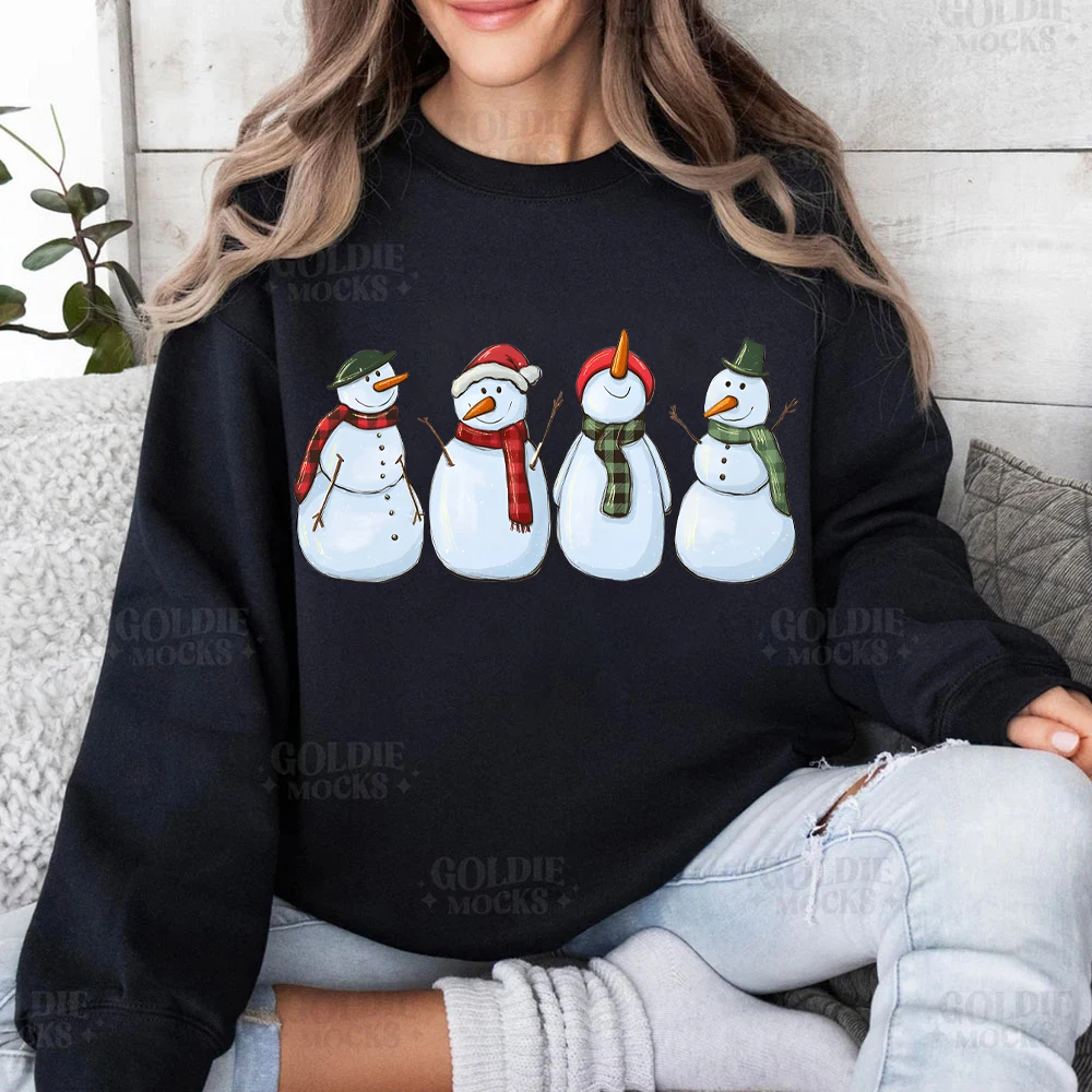 Cute Christmas Snowman Sweatshirt for Women's Winter Funny Snowman Womens Clothes Holiday Retro Party Christmas Women's Clothing