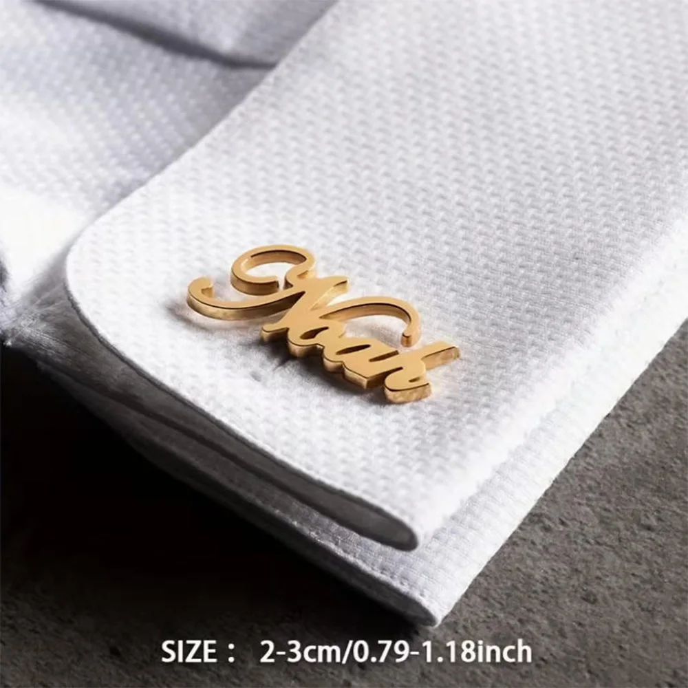 Personalized Name Men's Cufflinks Stainless Steel Customized Shirt Cufflinks Groom Wedding Men's Business Anniversary Gift