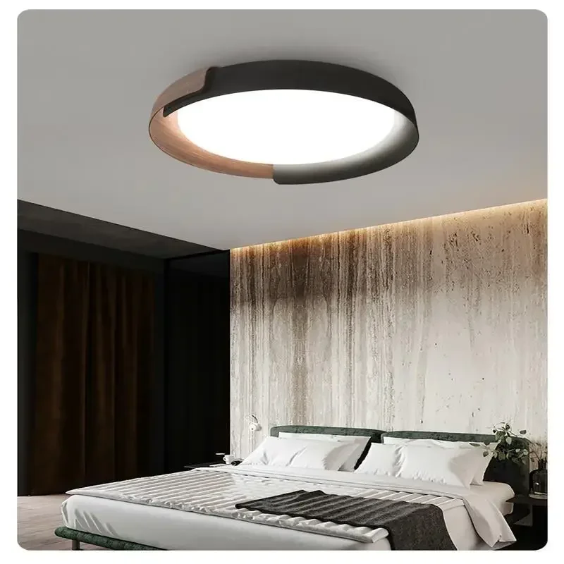 Nordic bedroom LED ceiling light creative personality wood  grain chandelier master bedroom room light kitchen ceiling lamp