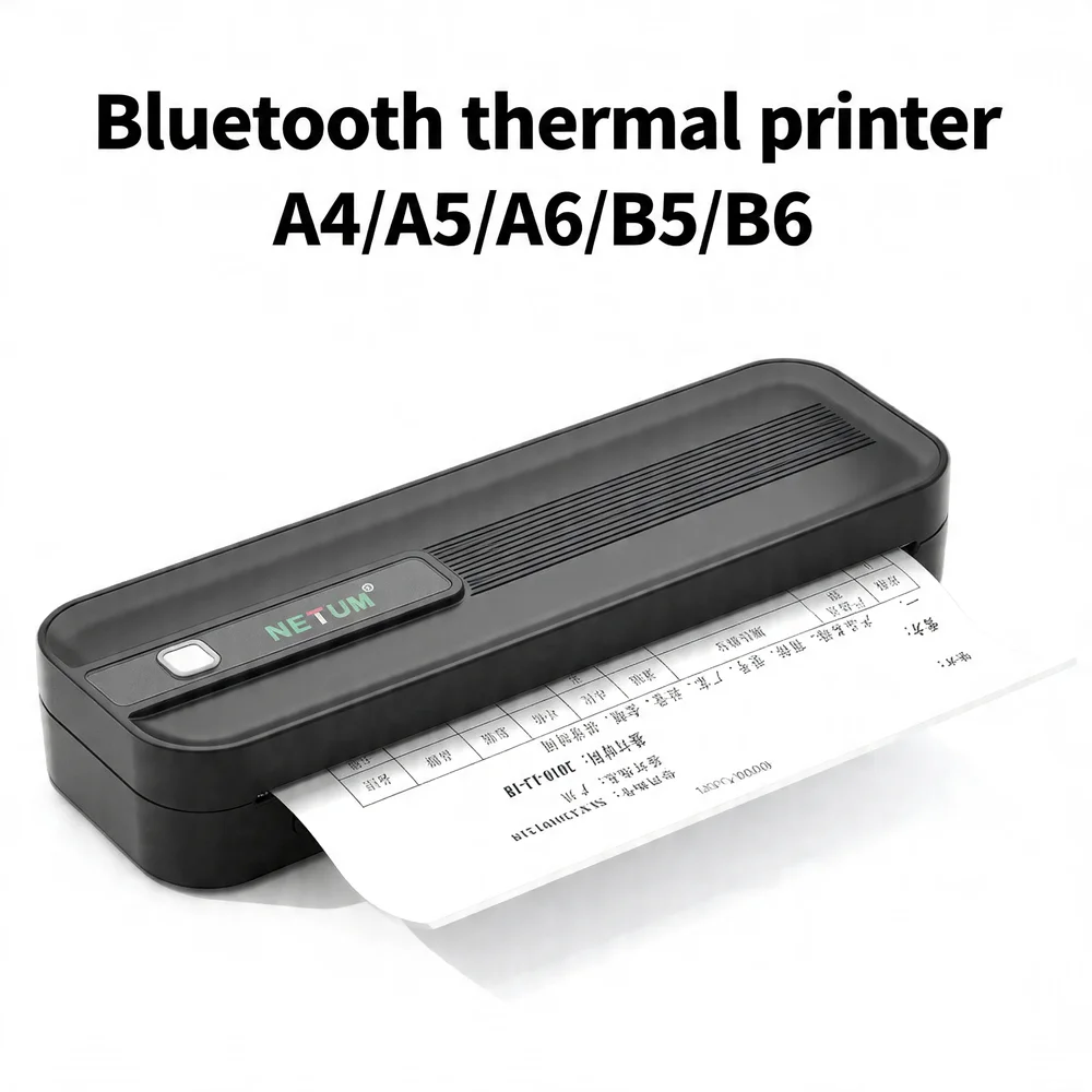 

Мини-термопринтер A4 с Bluetooth и Type-C для Mac, Windows, iOS, Android, 216 мм, домашний, безчернильный, портативный термопринтер с бумагой