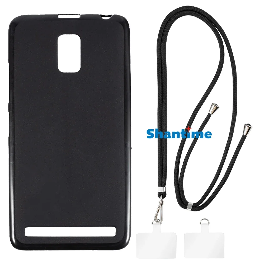 Suitable for Lenovo A6600 Case + Ajustable Neck/Crossbody Lanyards and Spacers, Silicone TPU Cover