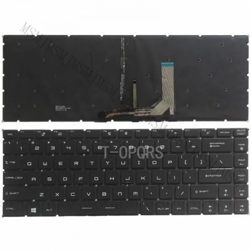 Teclado negro retroiluminado SA + EE. UU. para MSI GS65 Stealth Thin 8RE/GS65 Stealth Thin 8RF