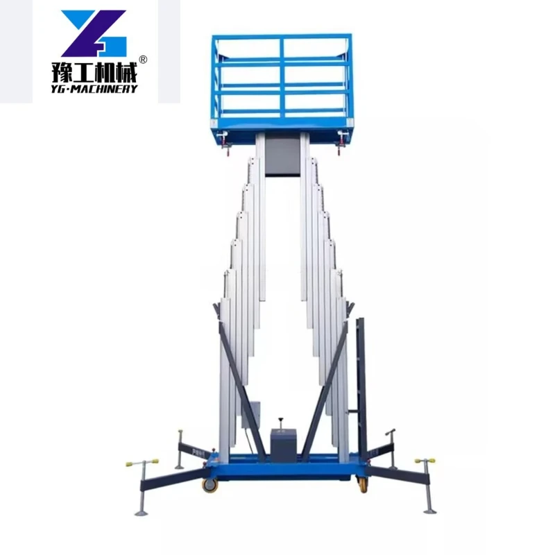 

Customized Portable Single/Double Mast Aluminum Lift Platform Electric Hydraulic Vertical Lift Aerial Working Platform With Whee