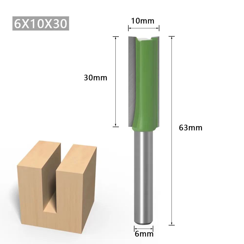 1/4'' 6mm Schaft Einzel- und Doppelschlitzfräser für Holz, 6MM Wolframkarbid-Fräser, Holzbearbeitungswerkzeug-Set