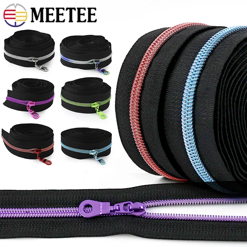 

3/5Meters 5# Nylon Zippers Tape+ Color Zipper Slider Sewing Bag Clothing Zips Pulls Head Wallet Zip Repair Kits DIY Accessories