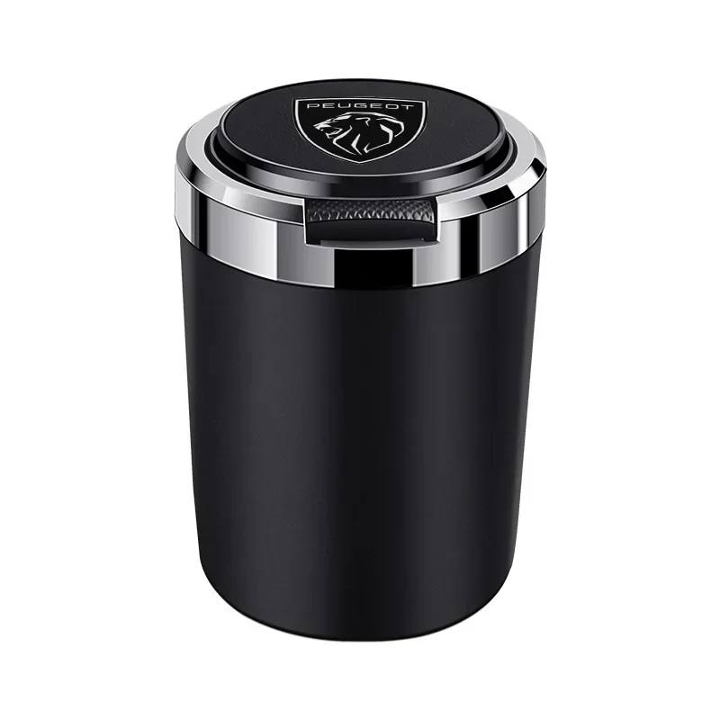 منفضة سجائر مثبتة على السيارة مع غطاء خزان داخلي معدني لبيجو جديد 307 2008/308/3008/5008/4008 مناسبة للسيارات