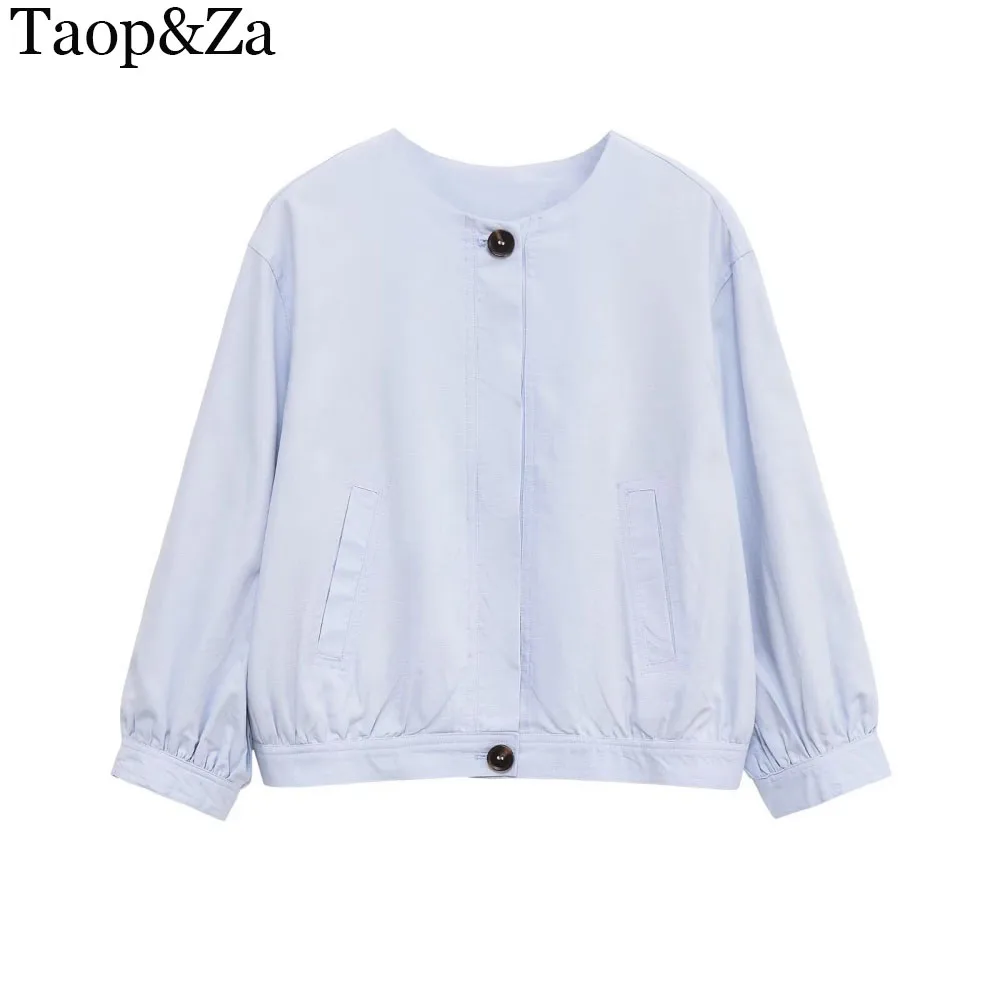 

2025 Summer New Product Women's Versatile Linen Long Sleeve Pilot Jacket Coat