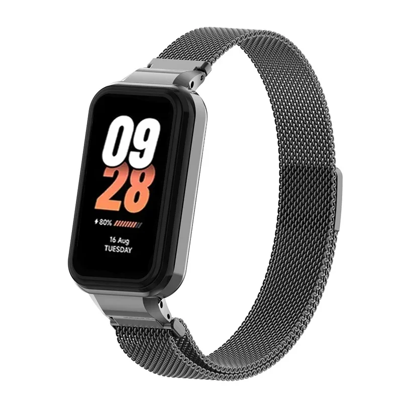 سوار معدني مغناطيسي لهاتف شاومي Mi Band 8 ، حافظة حزام نشطة ، إطار قذيفة واقية ، واقي للمعصم