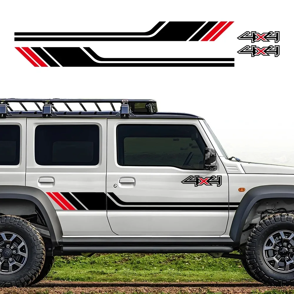 

1 Pair Sport Modified 4x4 Off Road Side Letter Waist Line Stripe Body Sticker Decals Decor for Suzuki Jimny 2019 2020 2021 2022
