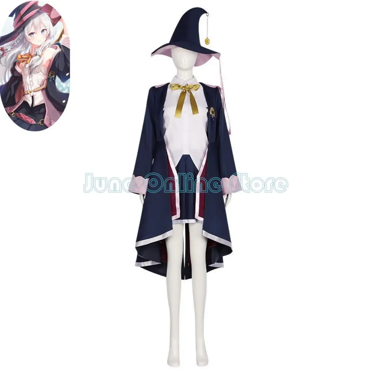 Anime Wandering Witch: The Journey of Elaina Cosplay Costume Wig Magic Robe Cloak Woman Kawaii Christmas Masquerade Ball Suit