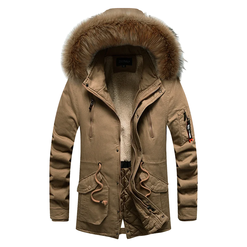 Fur Collar Hooded Casual Plus Fleece Cotton-padded Coat Quality Fabric Comfortable Skin Breathable Crisp Type Wear Waterproof