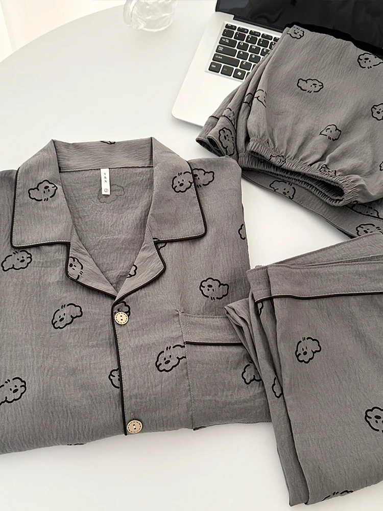 Брюки для пар, женские весенне-летние брюки ort Sve, длинные брюки Cloud Cotton, милая маленькая собачка, осенние длинные све, мужские домашние брюки...