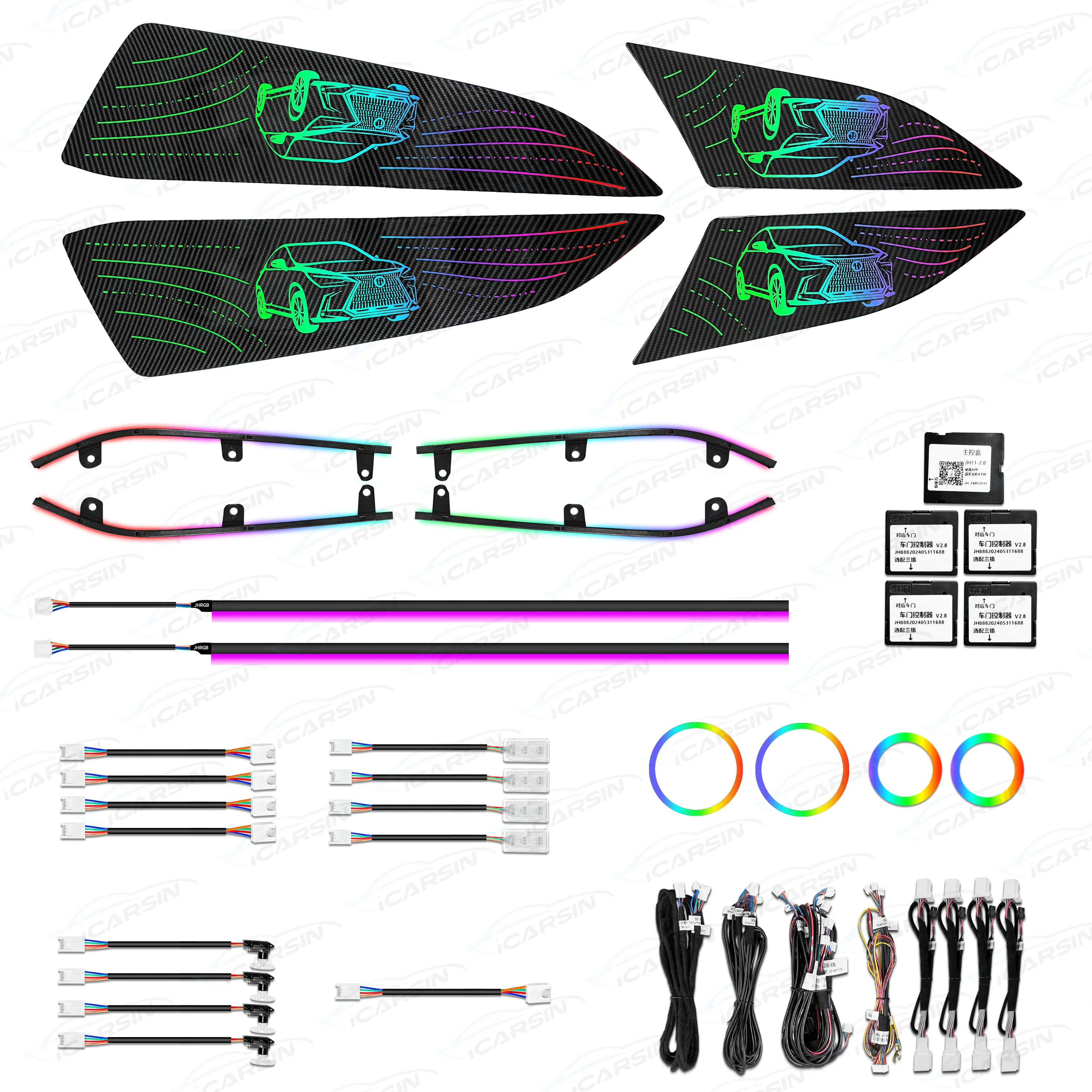 

ICarsin Dynamic Symphony Colorful Ambient Lighting for LEXUS NX 2022+ Interior LED Light Trim Upgrade Accessories