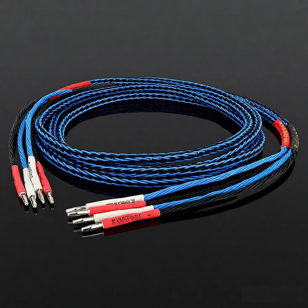 

High Quality 8TC Blue Black Speaker Cable 16core Twist Cable OCC Copper Wire Cable for HIFI Audio Amplifier Turntable CD Player