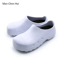 White Anti-Collision Steel Head Chef Shoes Catering Anti-Slip Oil Proof Cook Shoes for Men Restaurant Kitchen Safety Work Shoes