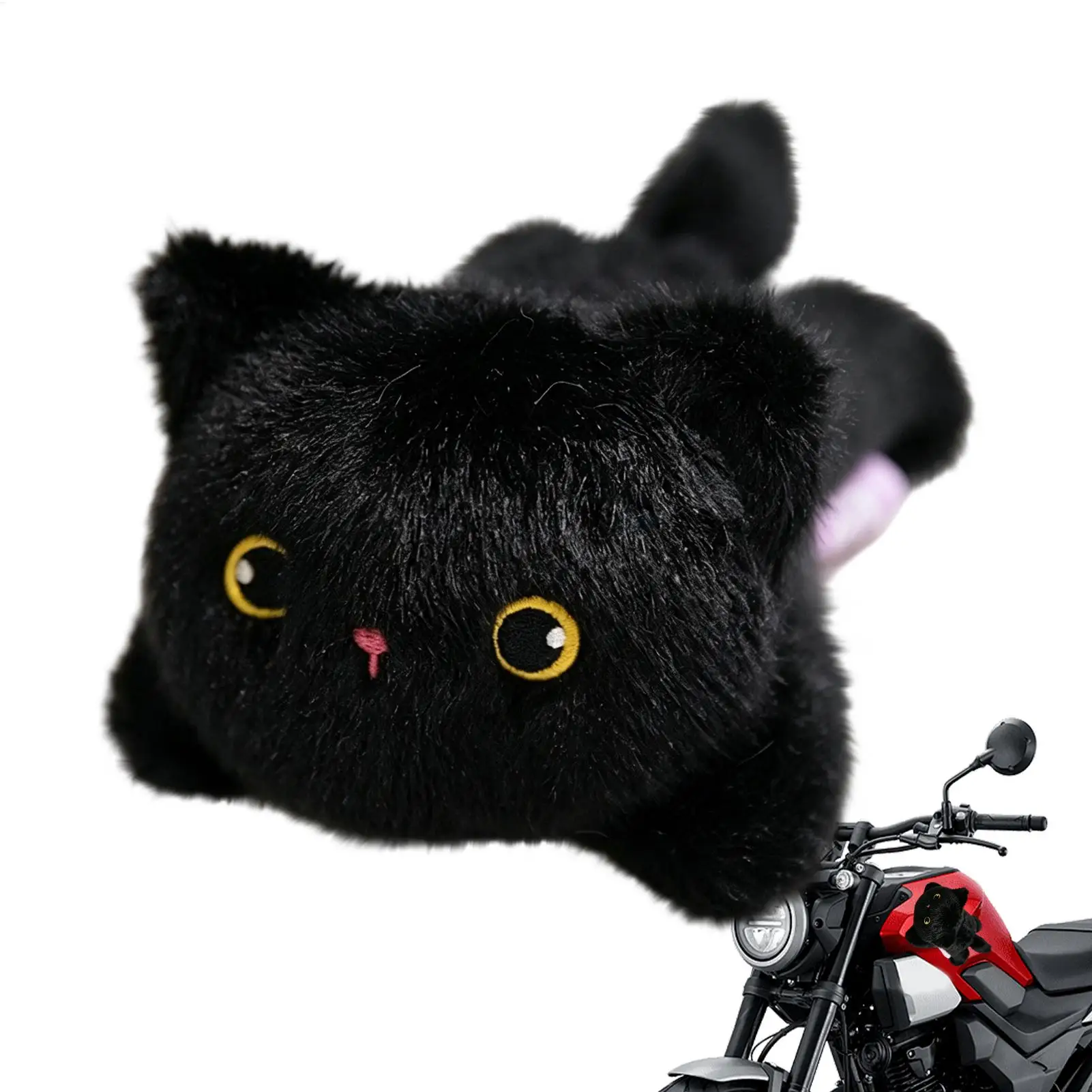 Cartoon plush black cat car Magnets cat Car Stickers decoration adorable animal decoration fun Plush Animal Cute Fridge Decor