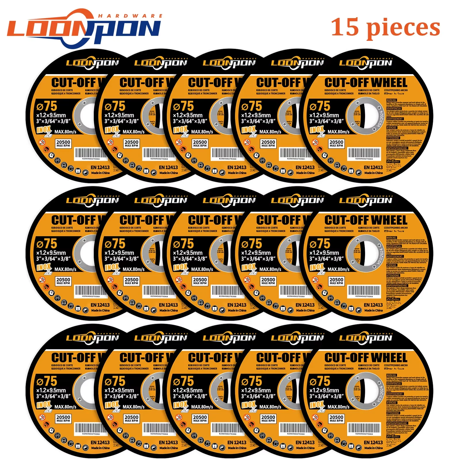 Loonpon 3 Zoll/75 mm Metall-Trennscheibe, Trennscheiben, Kreissägeblatt, Schleifscheiben, Winkelschleifer, Rad für Edelstahl