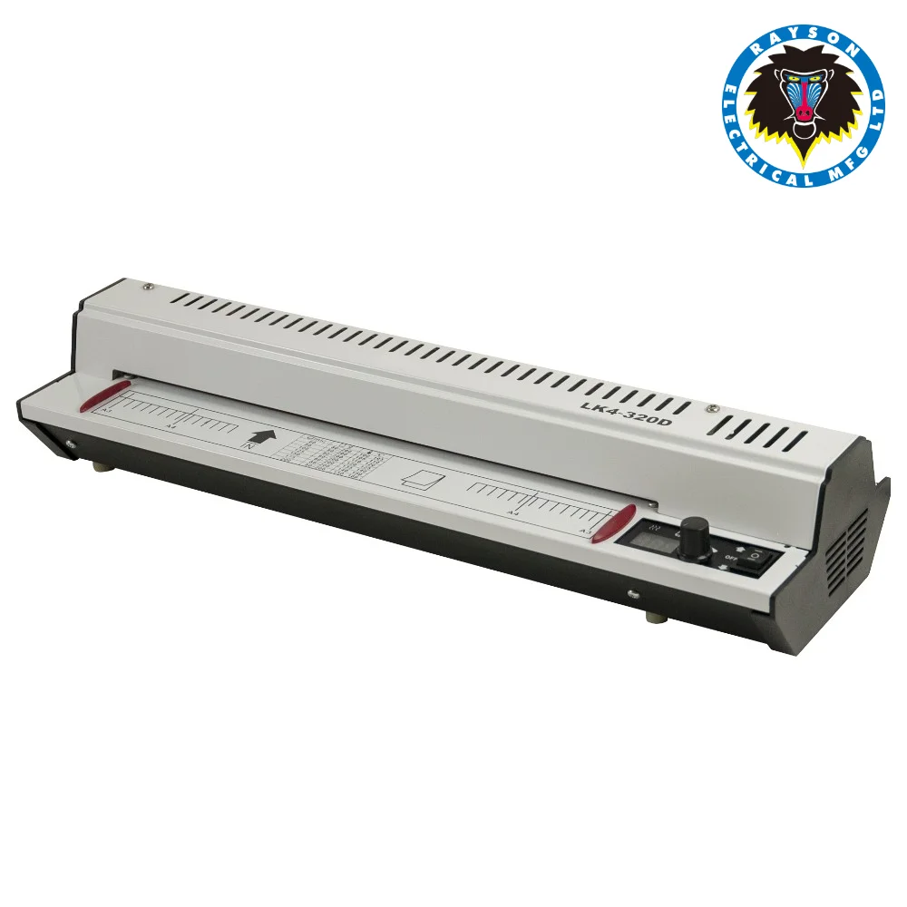 Mesin laminating profesional Rayson LK4-320D A3/A4 - Dingin/Panas, Tahan Lama, dan Senyap untuk Dokumen, Foto, dan Film Plastik