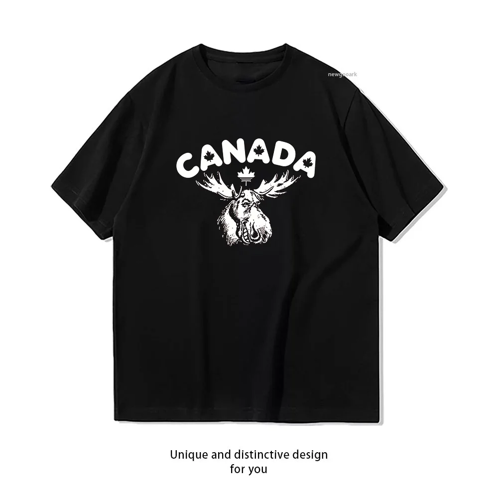 Vintage Canada Guys Canadian Moose Montreal Toronto Canada Flag Maple Leaf T-shirt woman man Casual cotton printed t shirts