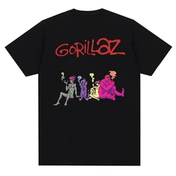 zespół muzyczny Gorillaz Punk Rock Bawełniane koszulki z nadrukiem Mężczyźni Kobiety Koszulka z krótkim rękawem Oversized Harajuku Unisex Tees Tops Odzież