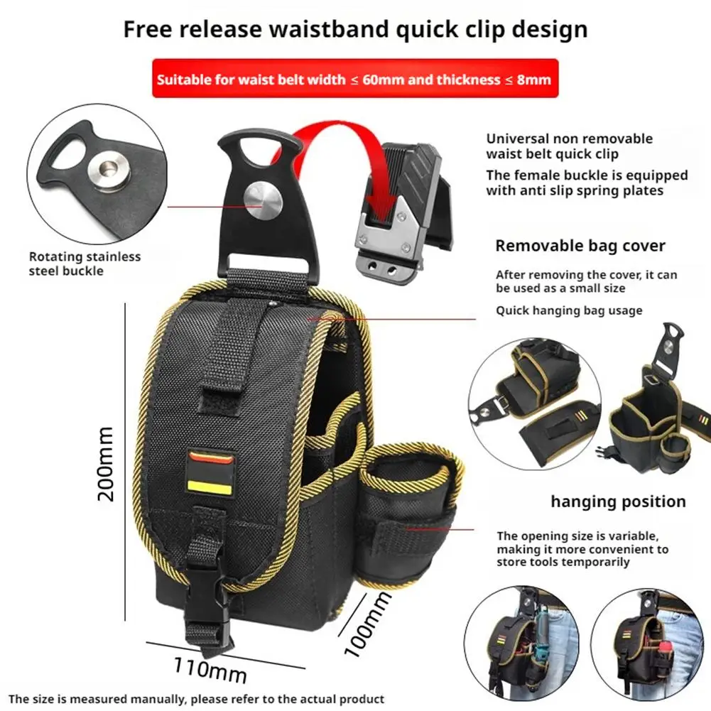 Rotating Quick Hanging Instrument Electrician Waist Waist Hanging Bag Electrician Multifunctional Portable Maintenance Bag A4T3