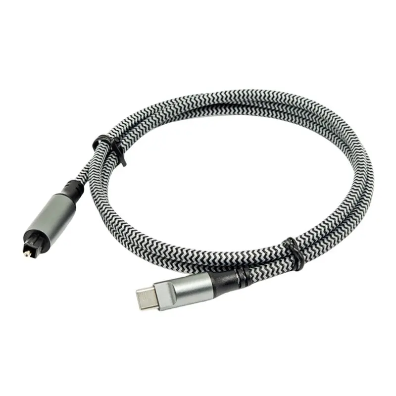 B27B TOSLINK Male To USB-C Male Optical Sound Adapter USB-C To SPDIF Digital Converter For Computer Laptop Connection