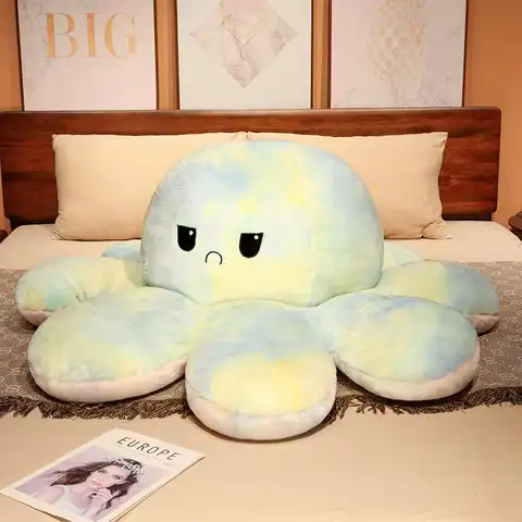 Latest Flip Color Octopus Doll Kawaii Stuffed Plush Toy Handmade Doll Cartoon Anime Cute Children's Birthday Gift Fun Doll