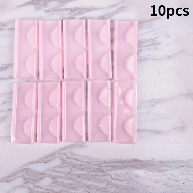 10Pcs  False Eyelashes Empty Packing Box Mini Reusable Eyes Lashes Case PVC Clear Lid Eyelash Holders