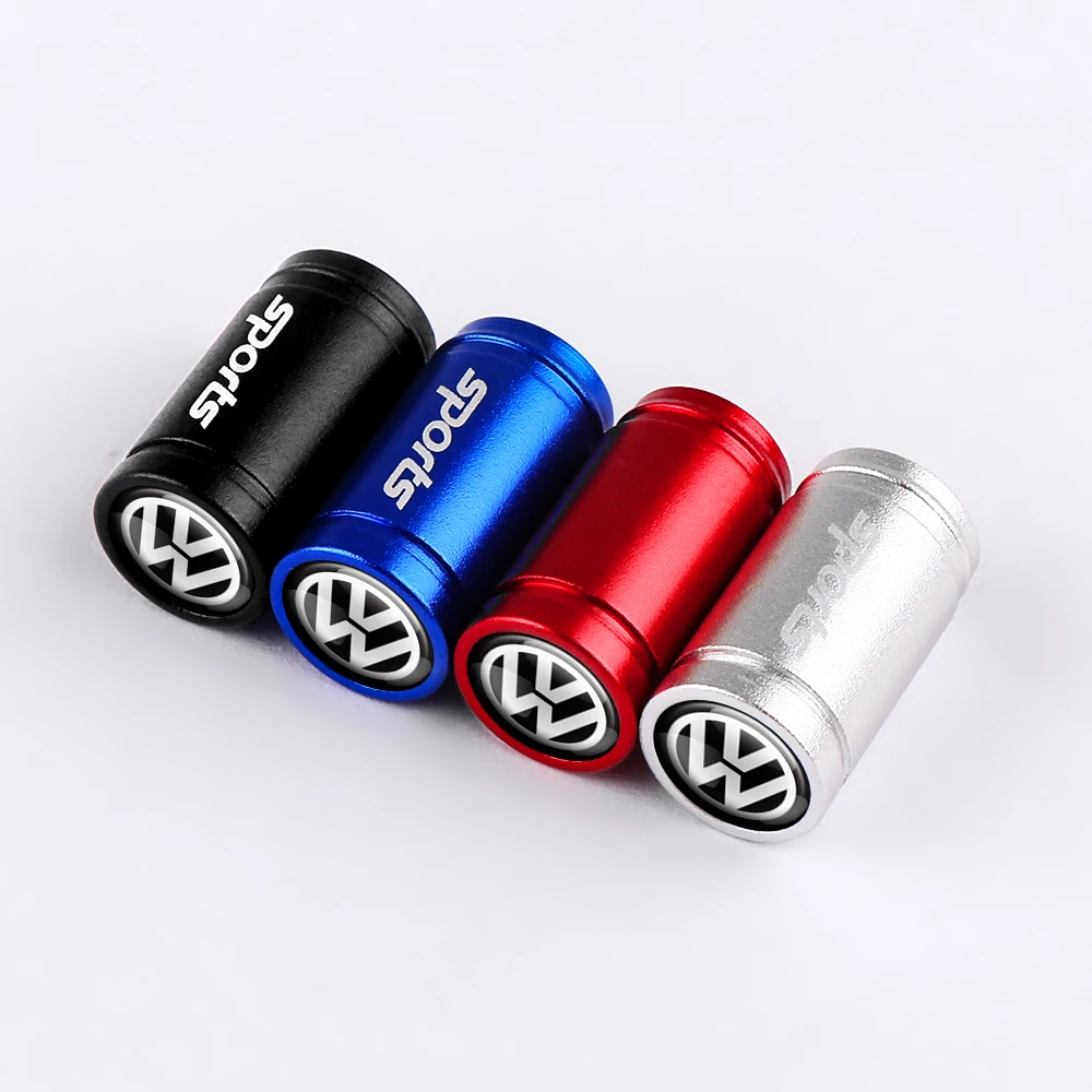 4pcs Valve Caps Decor Car Motorcycle Bike Tube Tyre Gas Nozzle Cover Accessories For Volkswagen Golf 4 Motion GTI MK5 MK6 Polo