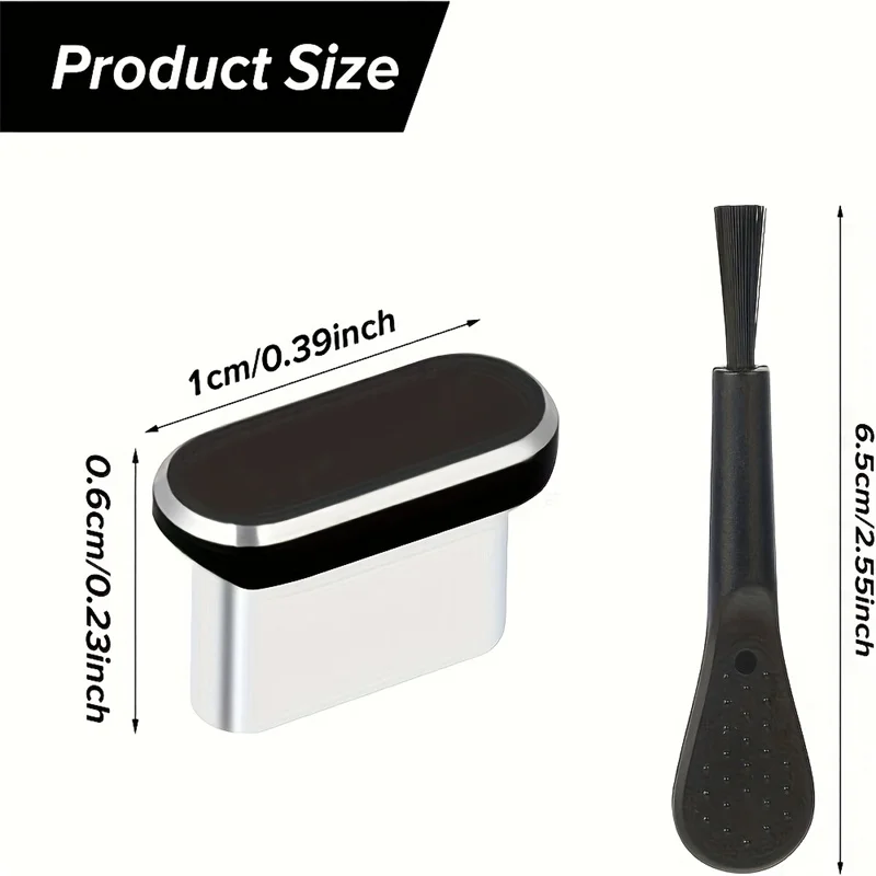 4-Pack USB-C Dust Plugs with 1 Cleaning Brush Metal Type-C Charging Port Simple Covers Dustproof USB-C Plug Protector