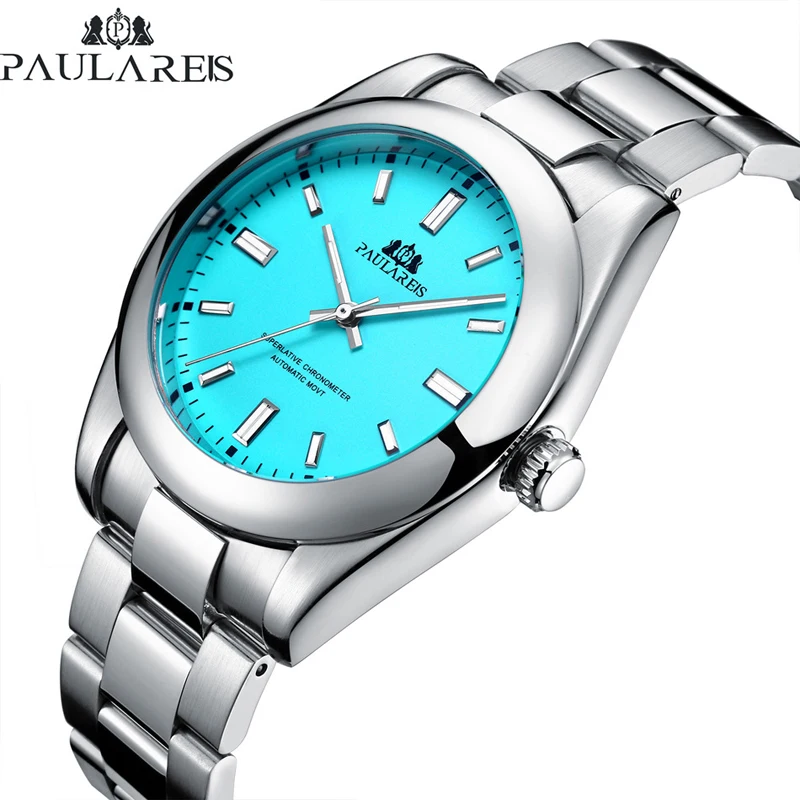 Fashion Automatic Mechanical Watch Man European American Business Leisure Wristwatch Luxury Silver Luminous Waterproof Watch
