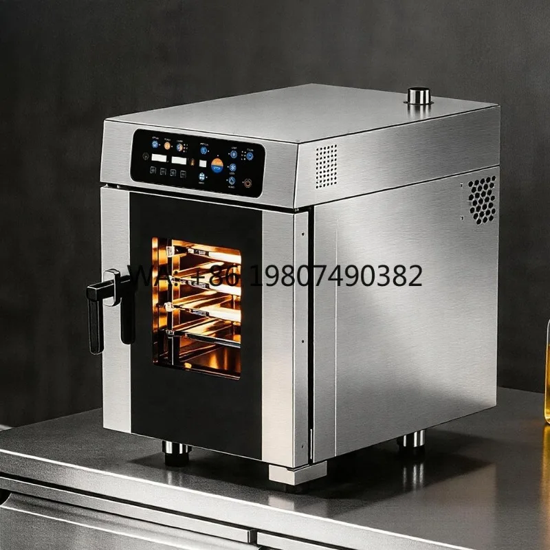 304 Steel Combi Oven, Multifunctional Electric Convection Steamer, Smart Commercial Kitchen Baking Cooking Appliance