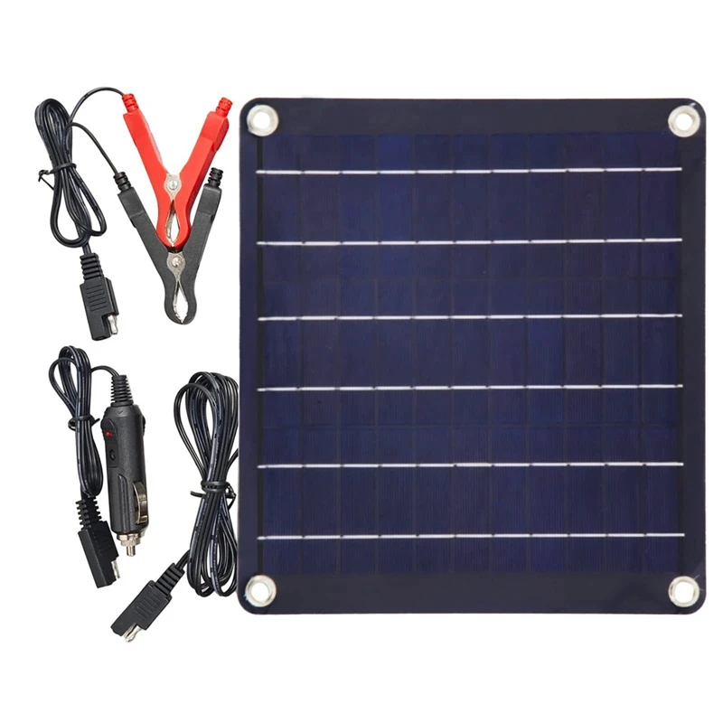 

10W Solar Panel Kit 12V Waterproof Solar Trickle Charger Portable Solar Powered Charger Car Battery Maintainer Spare Parts