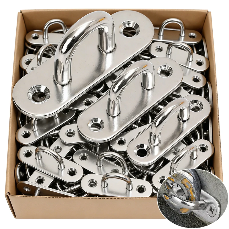 

M6 M5 M8 Oval Eye Board Marine Deck Buckle Staple Boat Shade Sail Mounting Fastening Set 304 Stainless Steel Heavy Duty Hanging