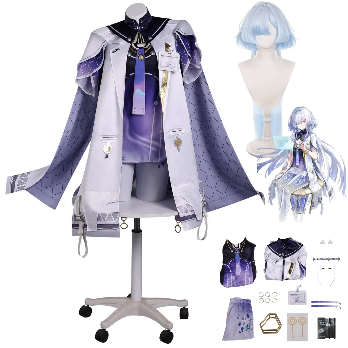 

Game Wuthering Waves Mornye Cosplay Costume Startorch Academy Professor Cloak Skirt Wig Woman Sexy Carnival Christmas Suit