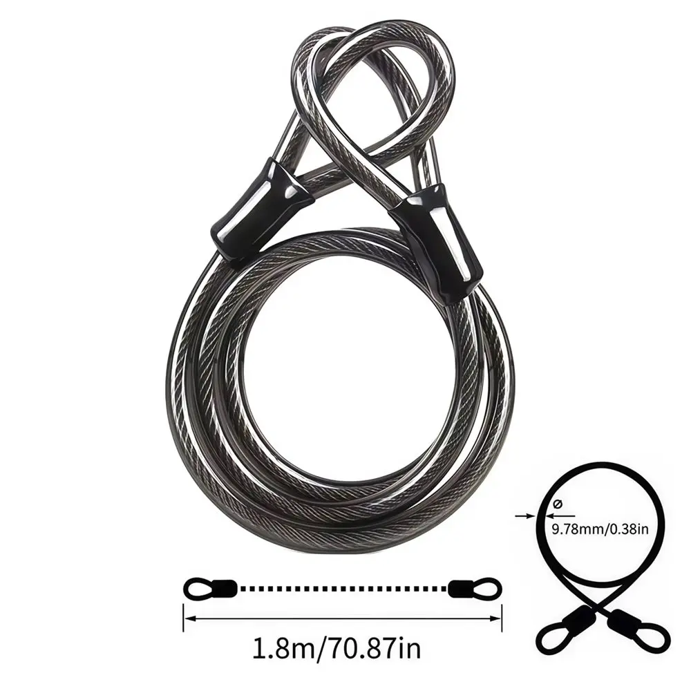 AliExpress 70.87in Bike Anti-Theft Industrial grade steel cable chain lock motorcycle and bicycle accessories safety lock anti-theft lock