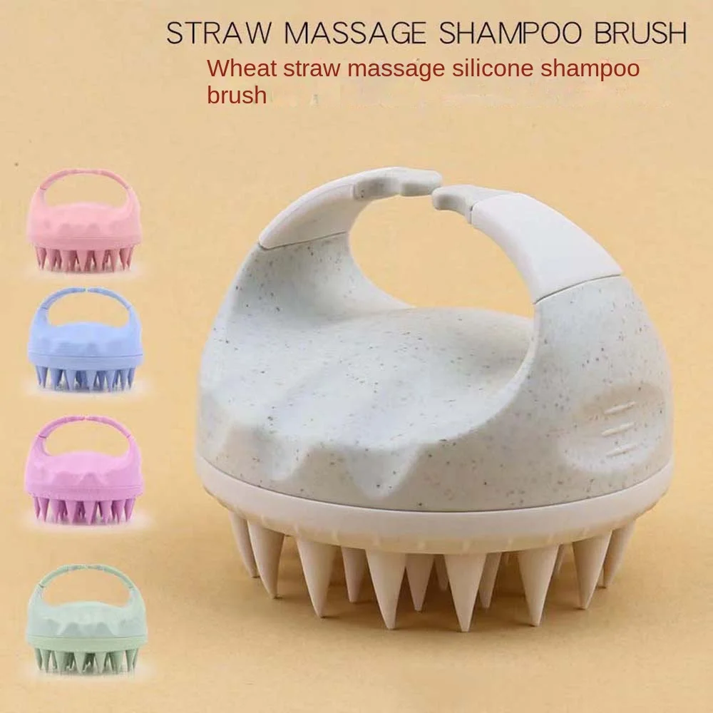 Silicone Shampoo Comb Wheat Straw Easy Foaming Hair Washing Brush Body Shower Hair Accessories Silicone Massage Comb Household