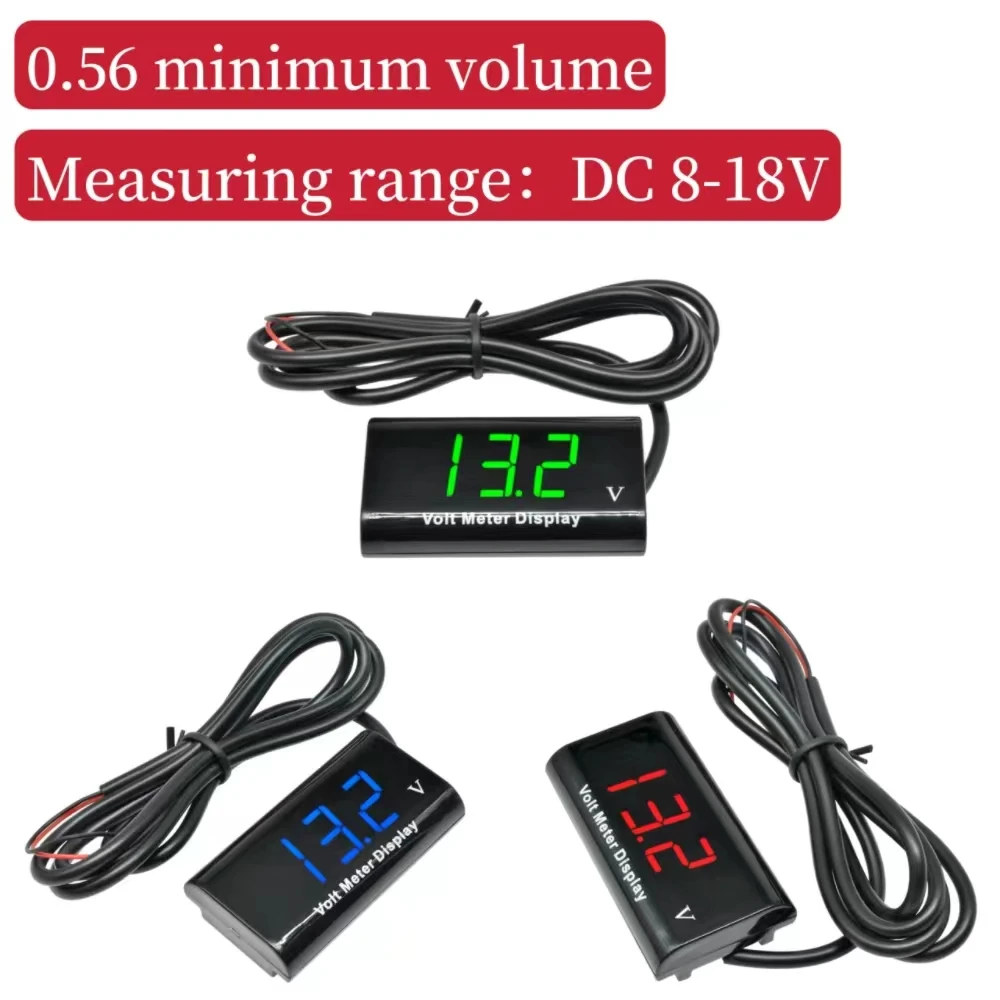 DC 8V-18V 0,56 cala czerwony zielony niebieski LED cyfrowy wodoodporny woltomierz tester napięcia detektor woltomierz motocykl akumulator samochodowy
