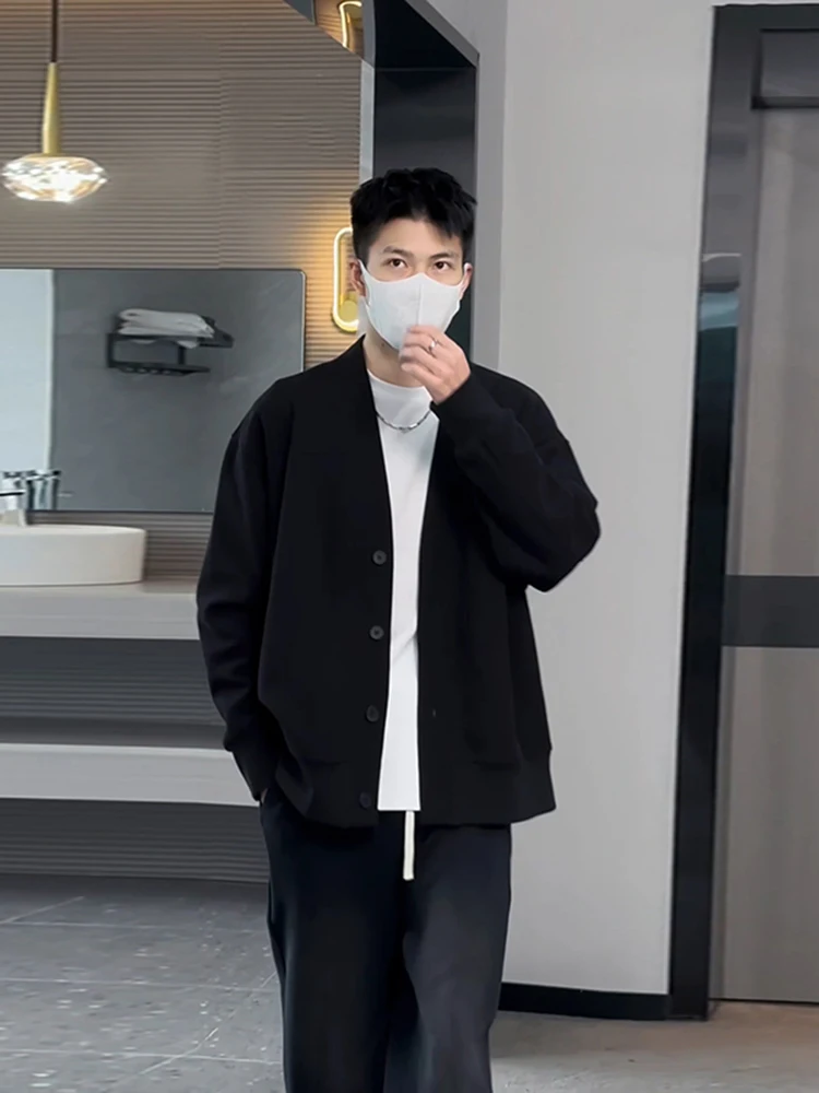 

Pure Bla V-Ne Wfle Men's Jaet Spring Autumn American Sle Loose Fit Breathable Polyester Casual Faion Jaet