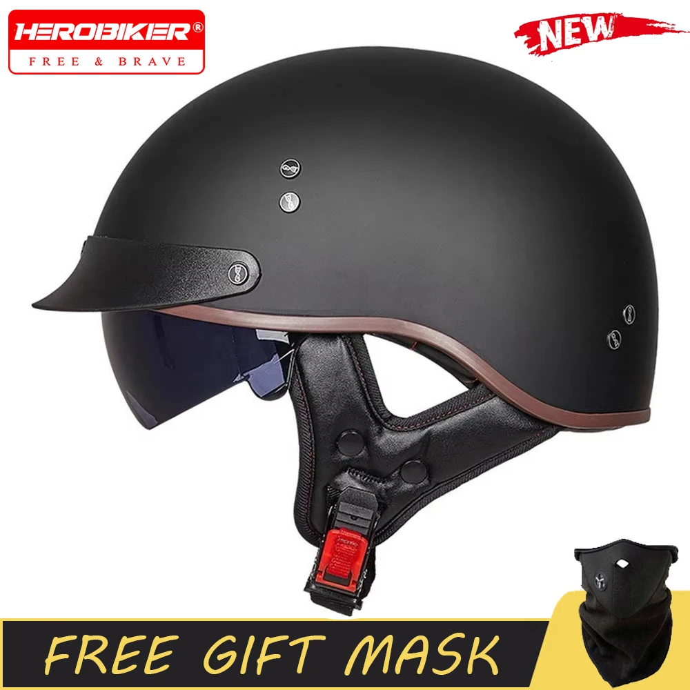 

Retro Helmets For Motorcycle Capacete De Moto Helmet Vintage Street Touring Scooter Half Helmet DOT Certification