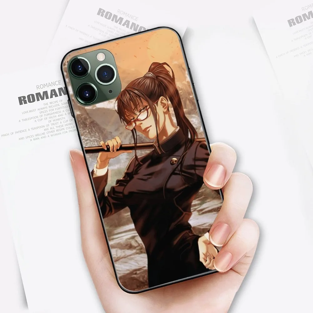 JJK Maki Zenin Mobile Cell Phone Case for iPhone 15 14 13 12 11 XS X 8 7 6 Plus Mini Pro Max SE 2022 Black Phone Cover Funda image 3