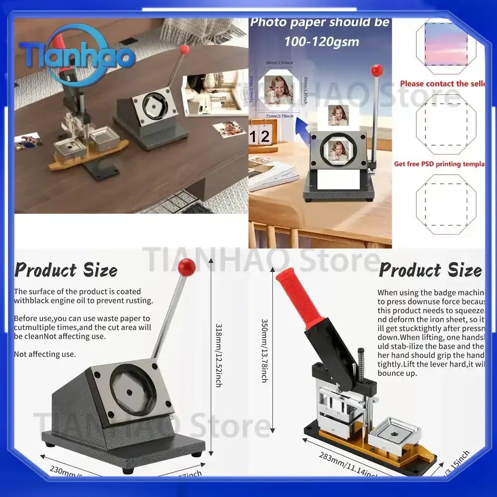 2x2 inch 2.5x2.5 inch Fridge Magnet Button Making Machine for 50x50 mm Square Refrigerator Magnets Maker with Cutter and 100