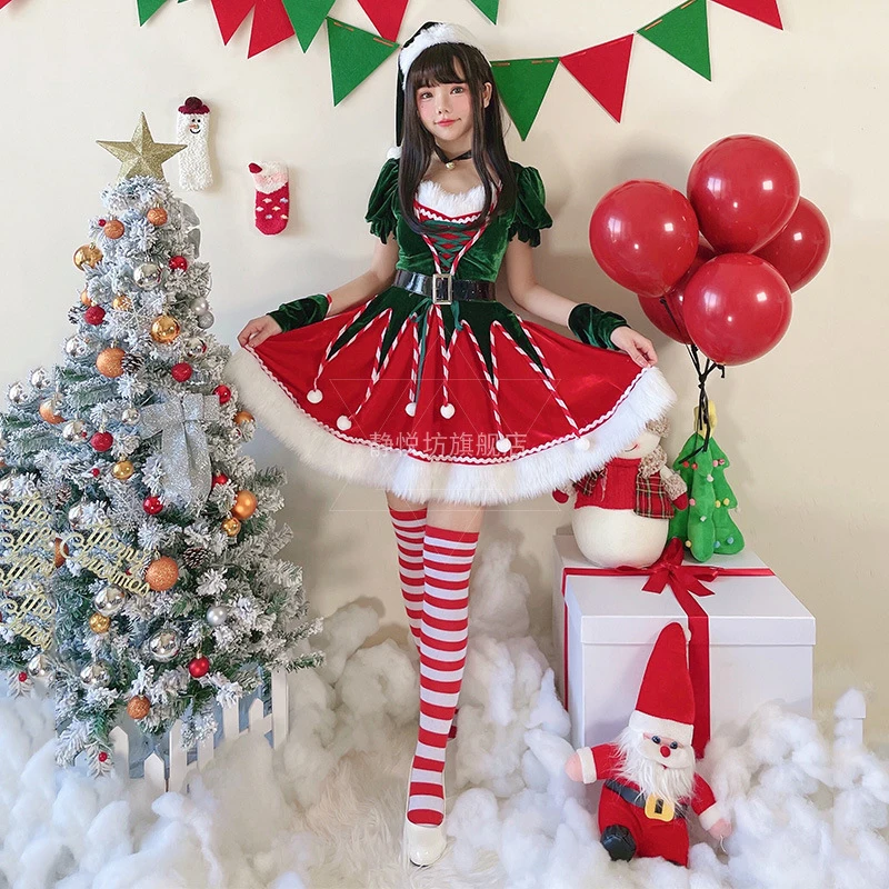 Christmas Dress Cosplay for Womem Costume Santa Claus Dress Santa Sexy Christmas Tree Role-playing Anime New Year Disfraz