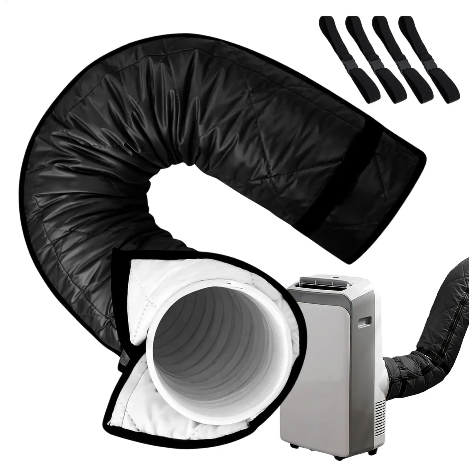 AC Hose Cover Adjustable Heat Insulated Pipe Protector AC Sleeve for 5 & 5.9-inch Diameter Window Outdoor Outside RV Door Garage