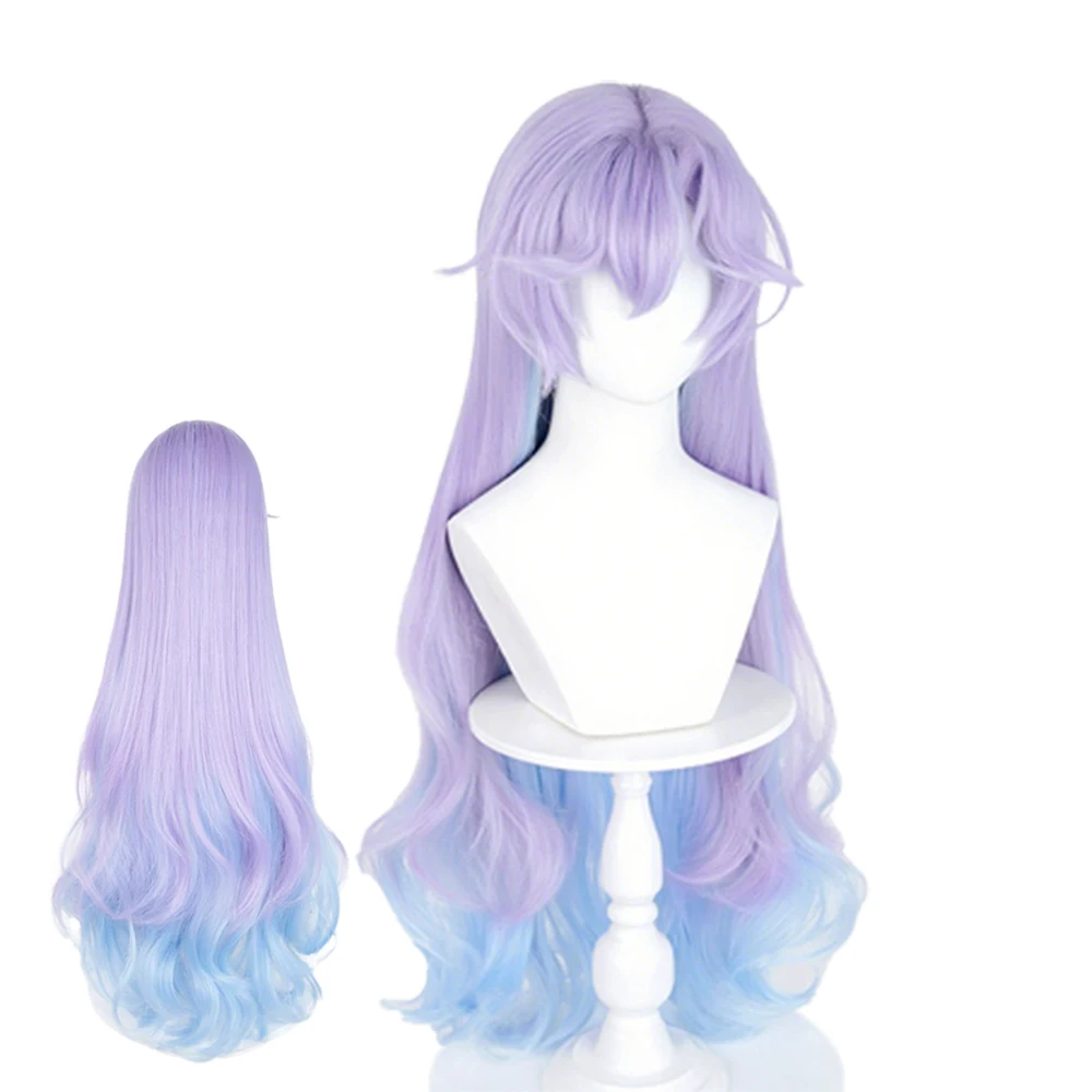 Jeu Cantarella Cosplay perruque fille violet bleu cheveux longs raides bouclés beau accessoire résistant à la chaleur synthétique Halloween perruque